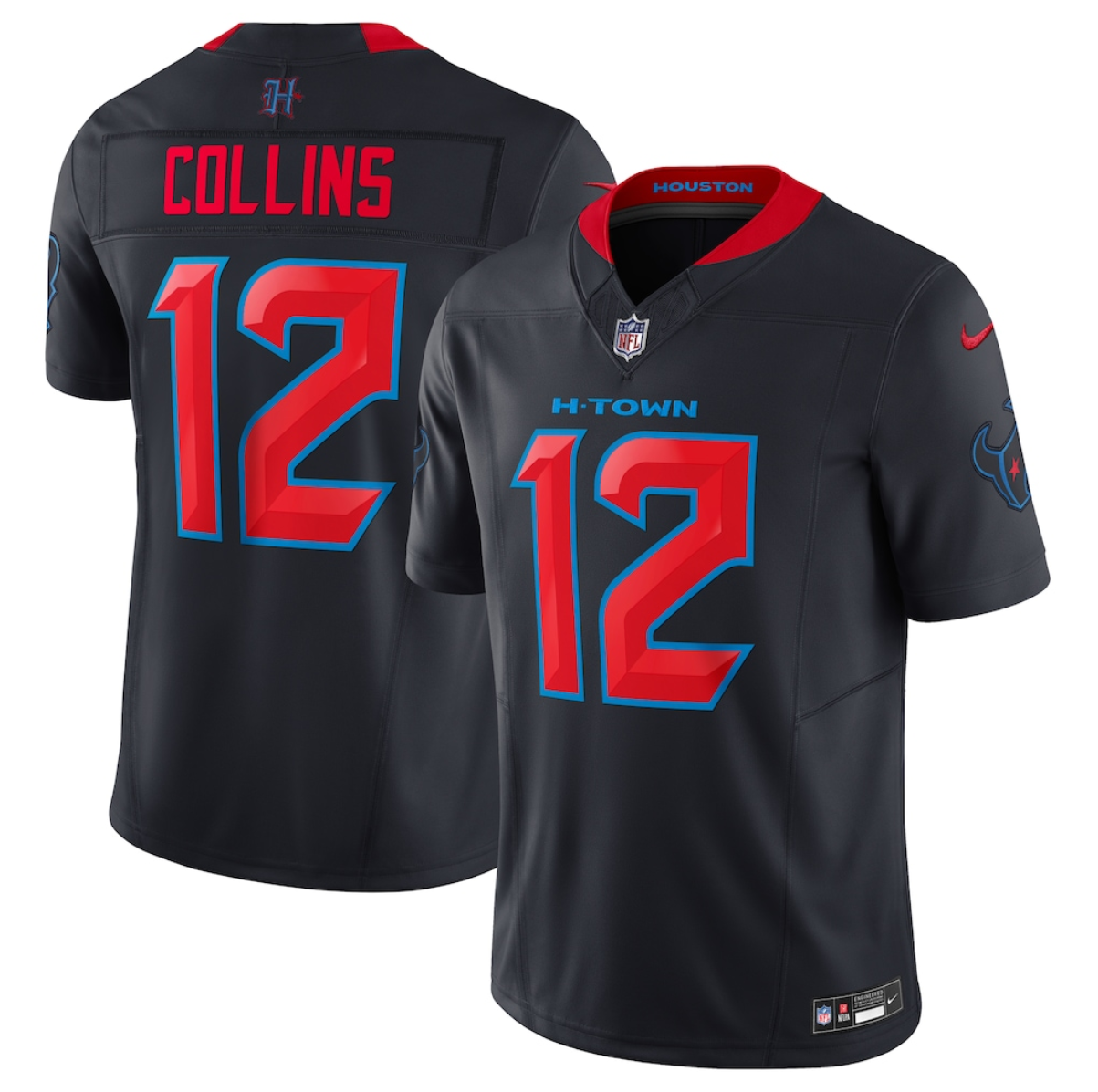 Youth Navy Houston Texans #12 Nico Collins F.U.S.E 2nd Alternate Stitched Football Jersey